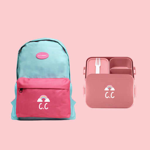 Small Back To School Bundle - Personalised Lunch Box With Personalised Backpack for kids