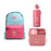 3-Pieces Backpack Bundle Mermaid Design for Kids - Personalised Backpack with Personalised Lunch Box Bag and Water Bottle