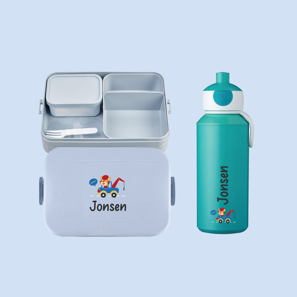 2-Pieces Personalised Lunch Box with Personalised Water Bottle