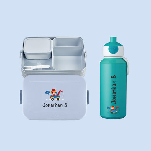 2-Pieces Personalised Lunch Box with Personalised Water Bottle