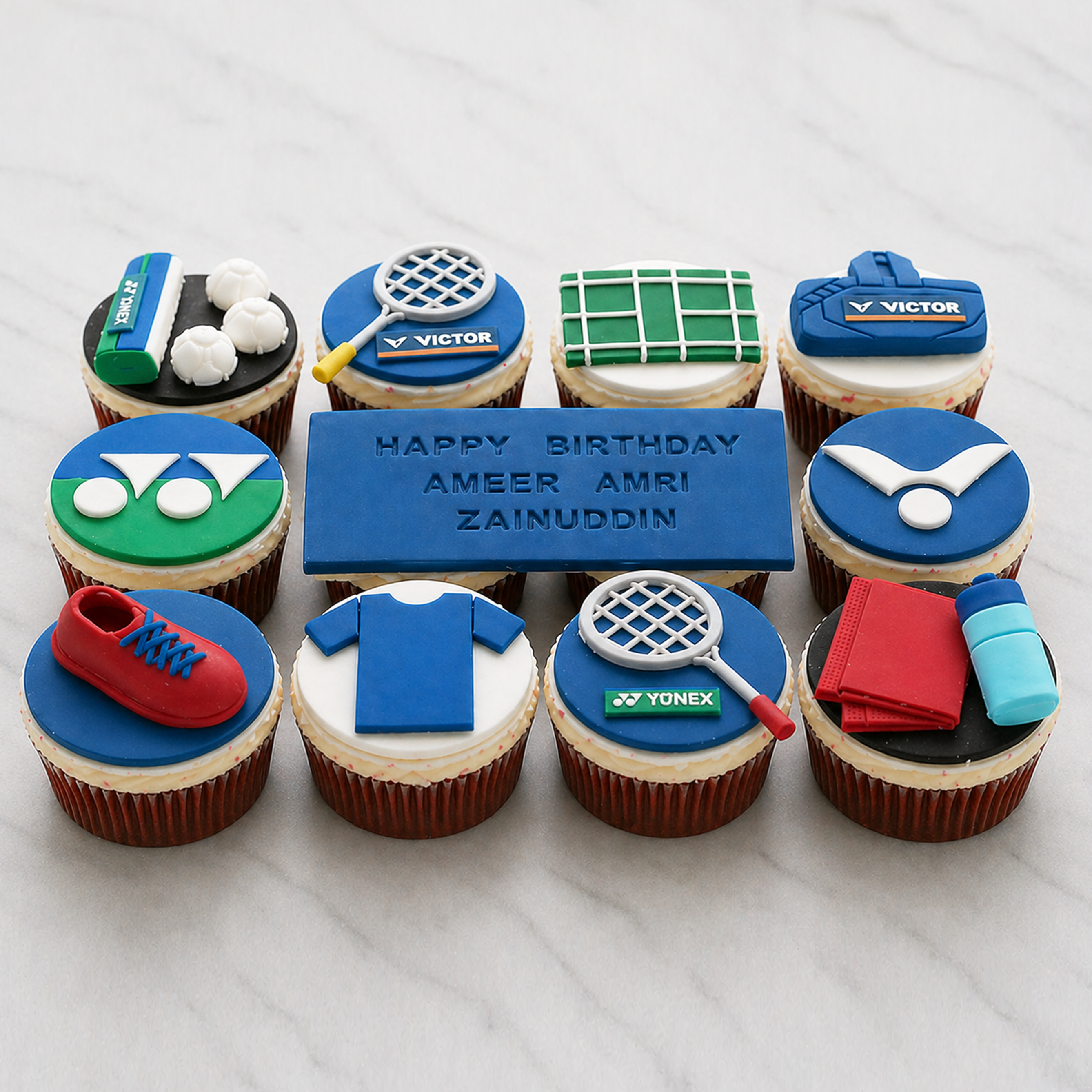 Badminton Theme Cupcakes – 12 Pcs