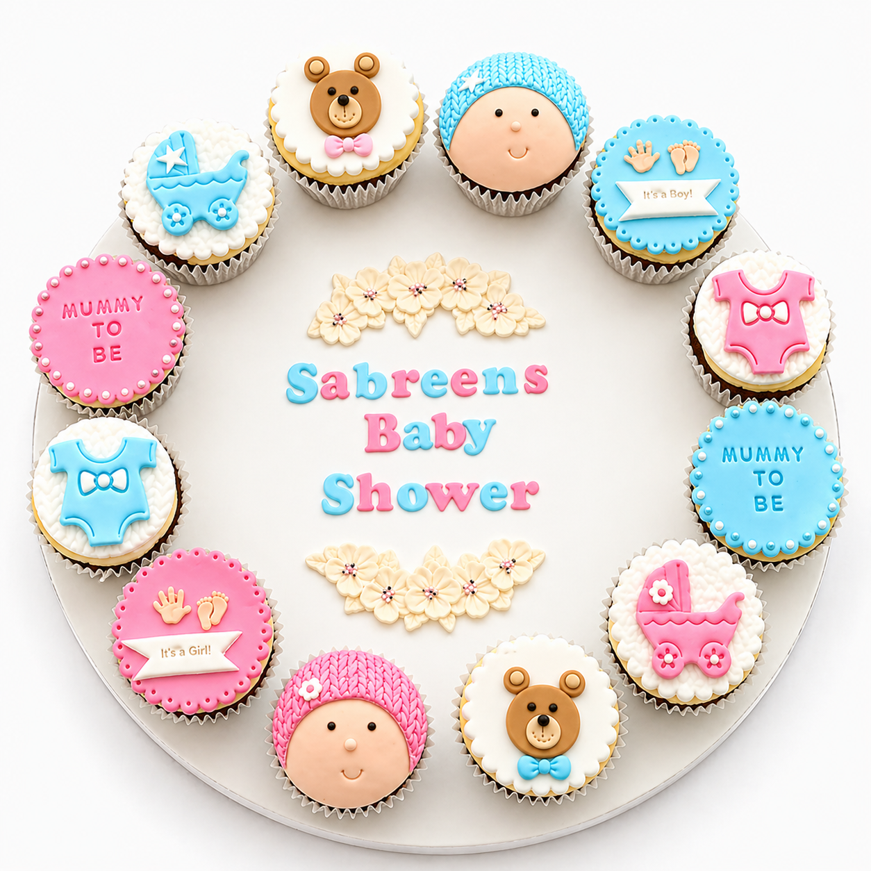 Baby Shower Cupcakes – 12 Pcs