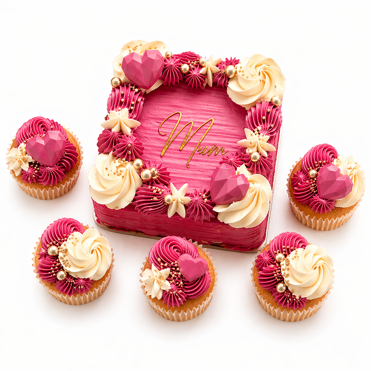 Rosy Dreams Premium Cake & Cupcake Set