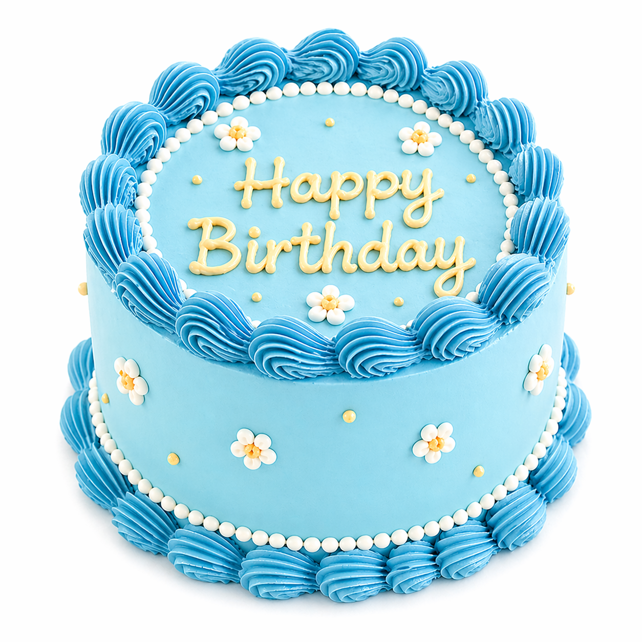 Trendy Sky Blue Cake
