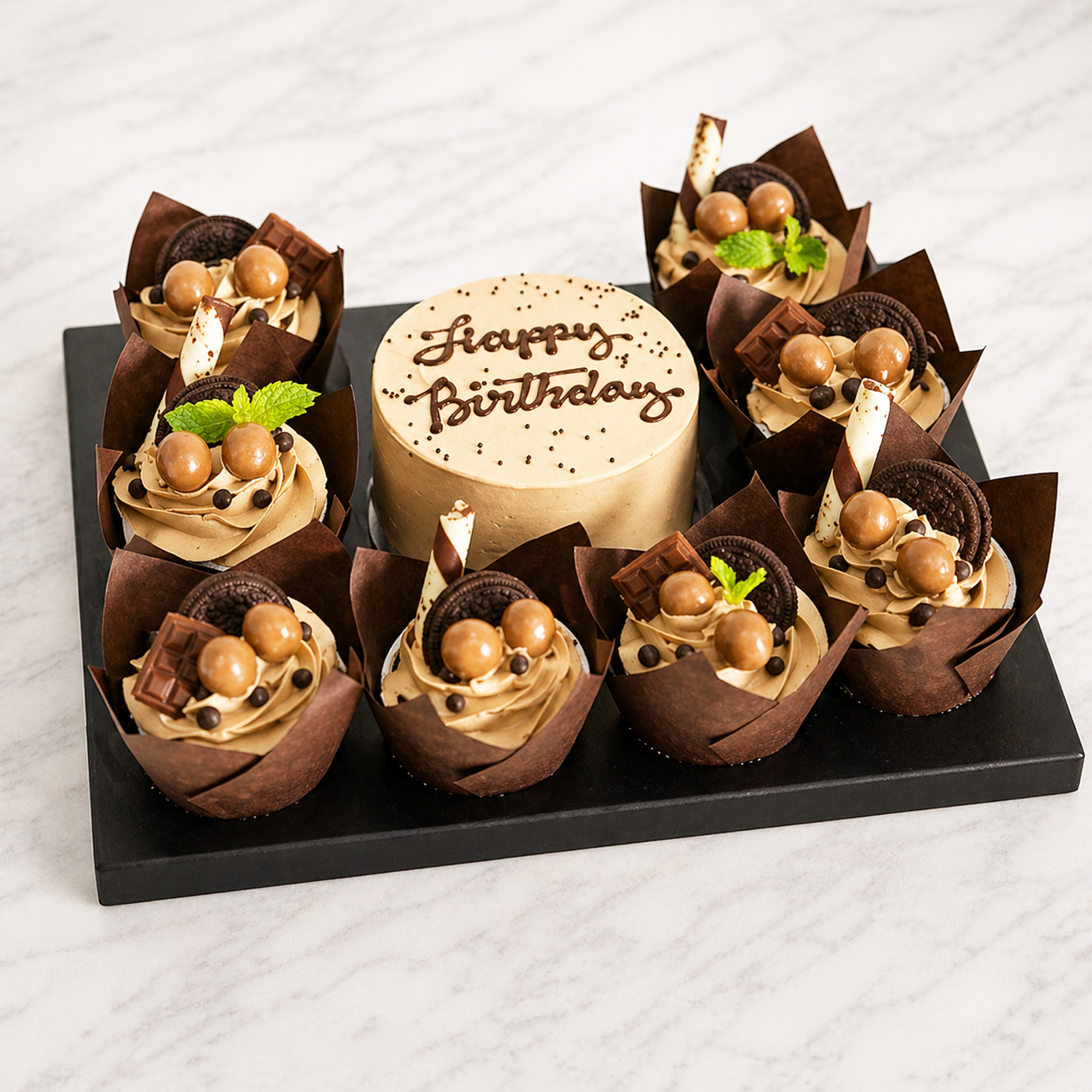 Chocolate Cake with Cupcakes