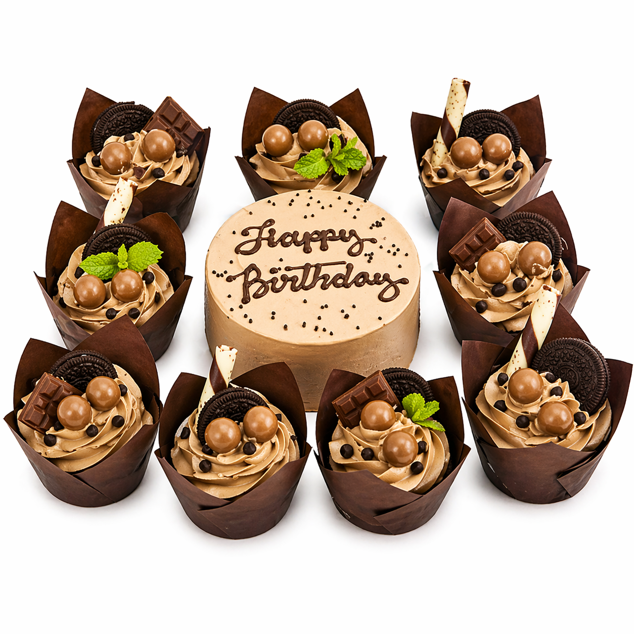 Chocolate Cake with Cupcakes