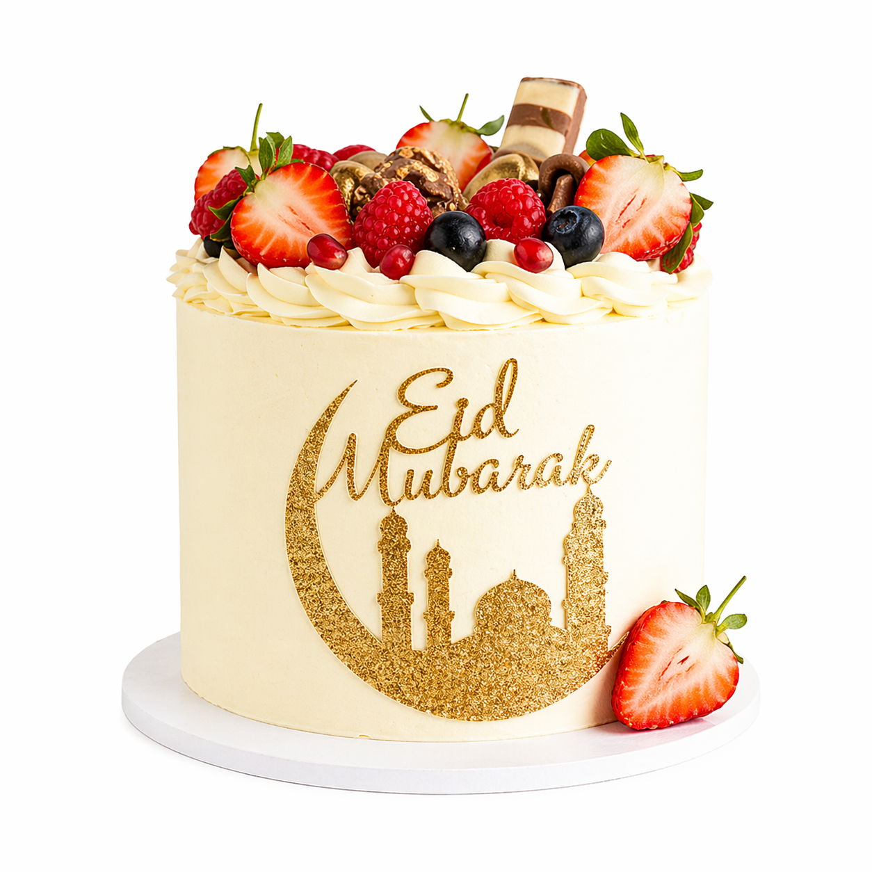 Eid Mubarak Chocolate Fruits Cake