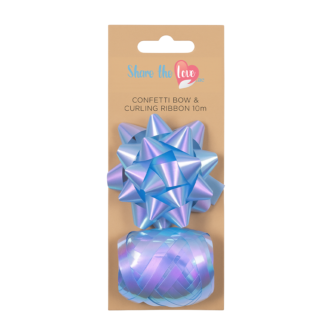 Light Blue Iridescent Luxury Gift Bow
