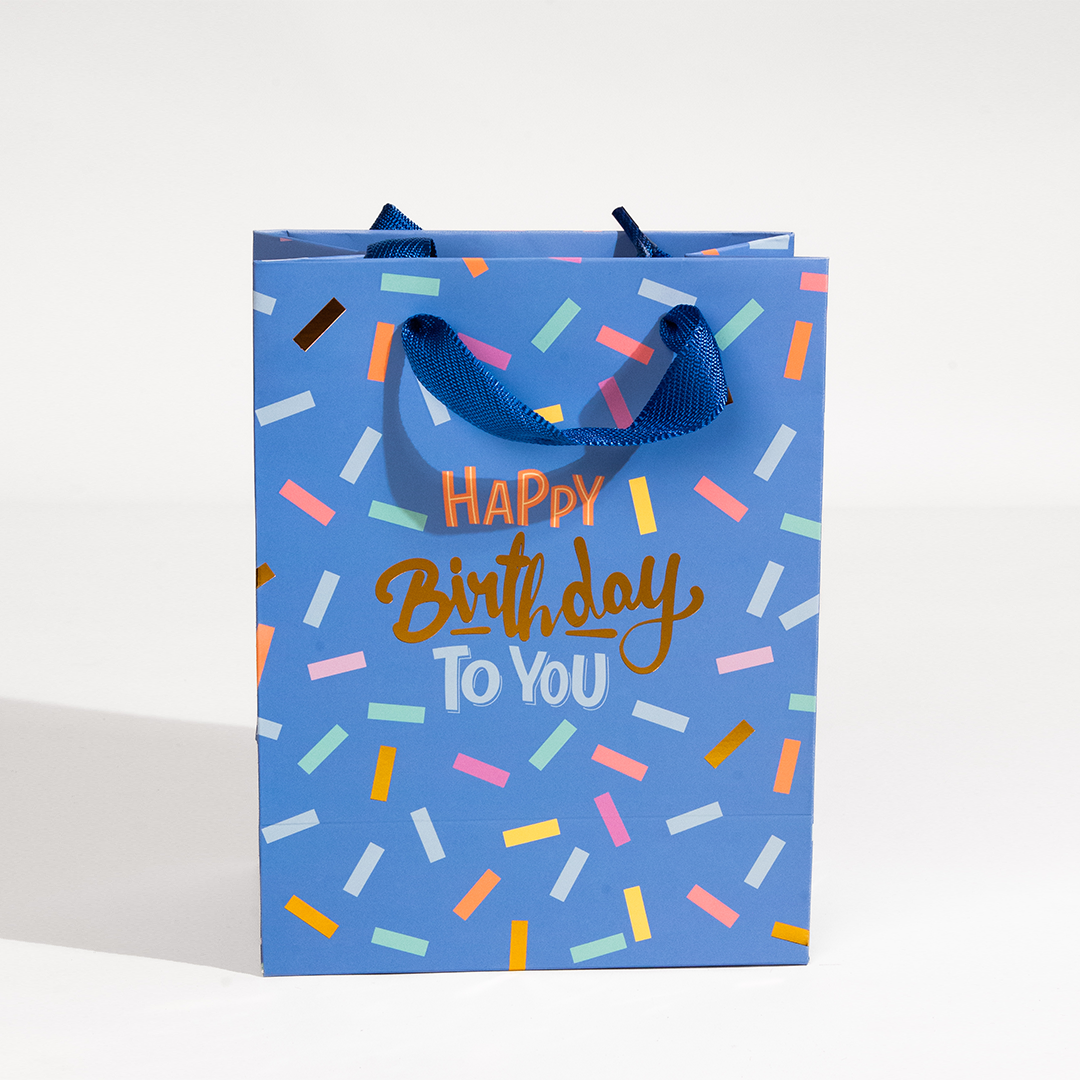 Birthday, Blue, Medium Gift Bag