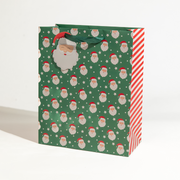 Santa, Christmas Gift Bag, Green, Portrait Extra Large