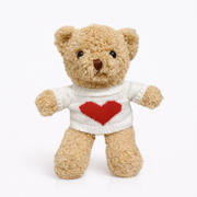 Classic Love Teddy, Soft Brown Bear with Heart Tee