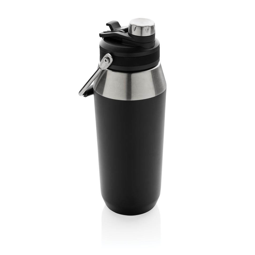 USLAR - Hans Larsen Vacuum Bottle with Solid Handle and Dual Lid - 1L - Black