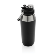 USLAR - Hans Larsen Vacuum Bottle with Solid Handle and Dual Lid - 1L - Black