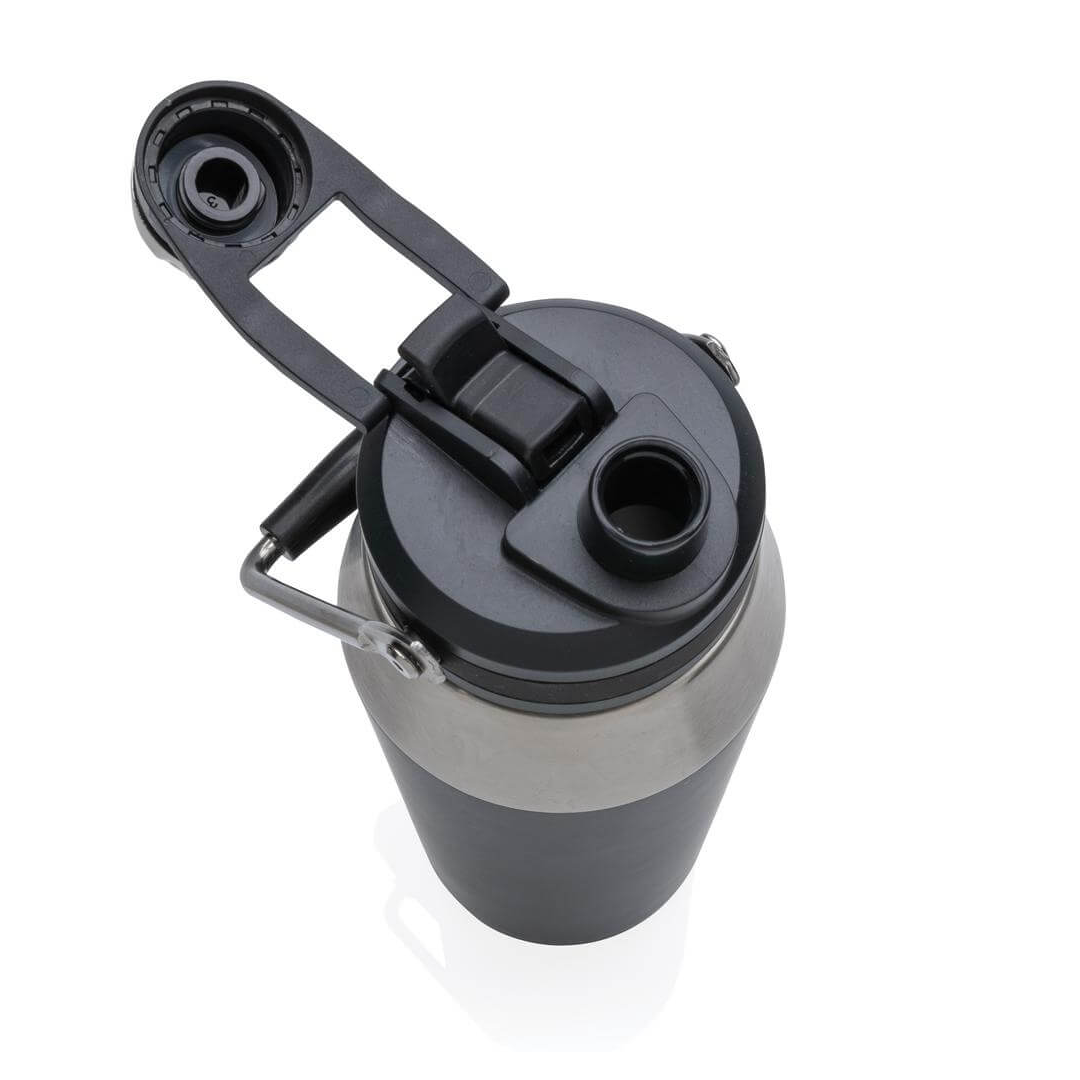 USLAR - Hans Larsen Vacuum Bottle with Solid Handle and Dual Lid - 1L - Black