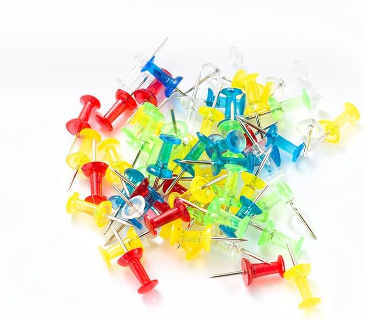 Push Pin Thumbtack Set – 40pcs Multicolor Office Push Pins