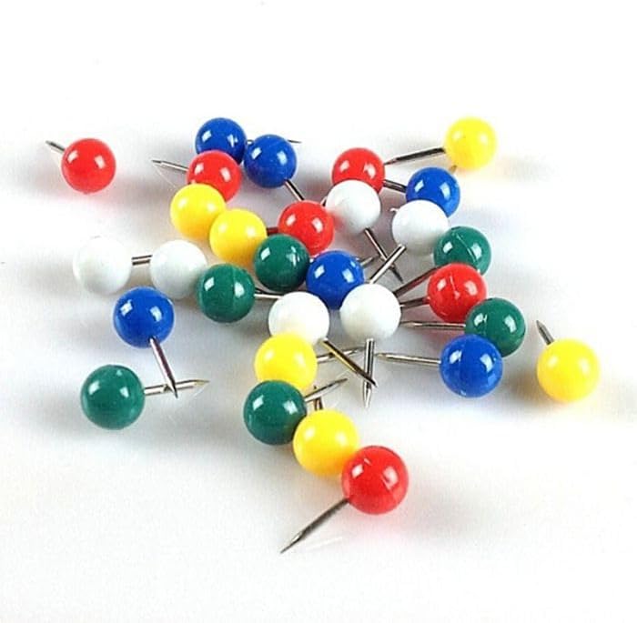 Multicolor Thumbtack Set – 30pcs Push Pins for Corkboard