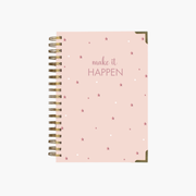 Make It Happen, Pink with Gold Star Accents Notebook