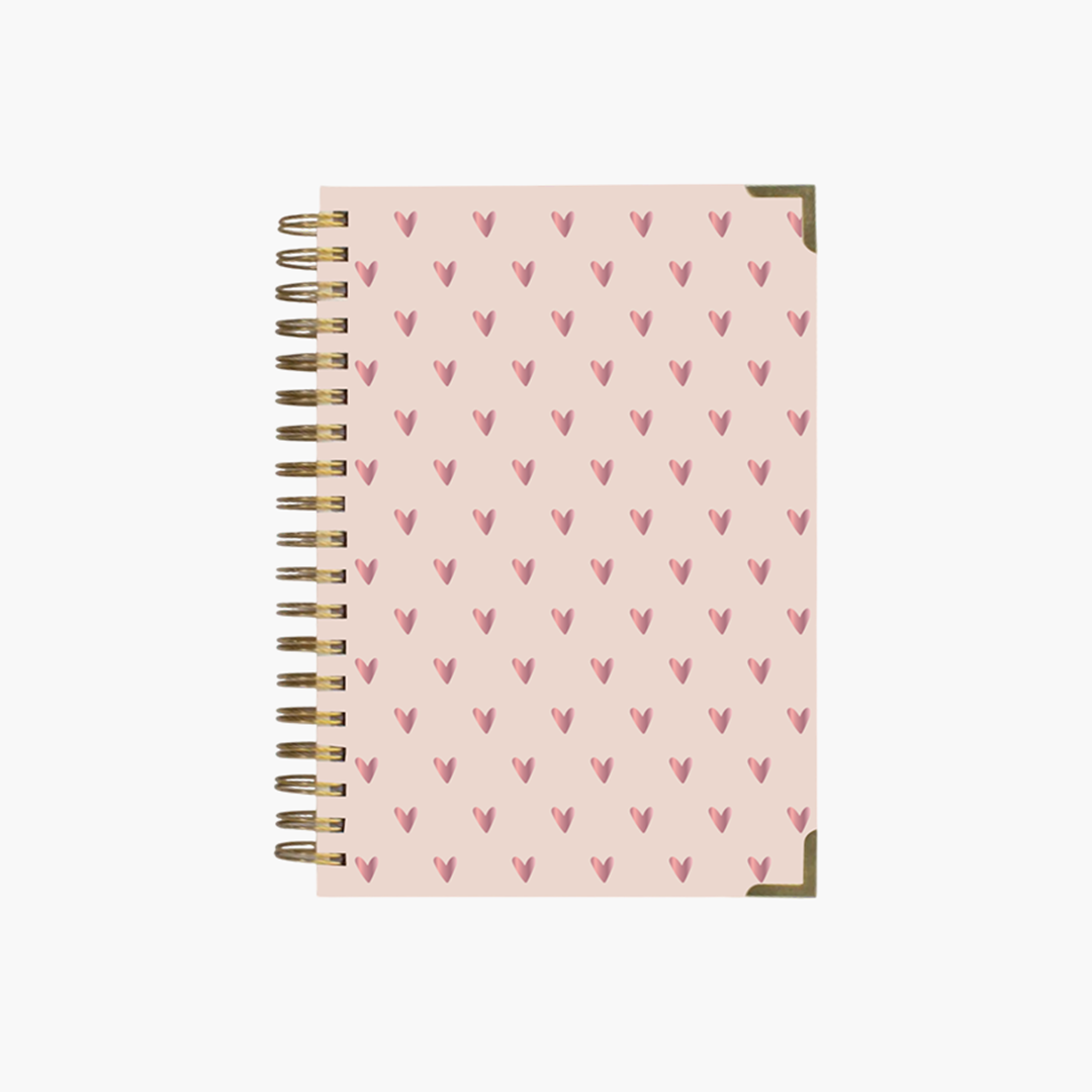 Soft Pink Cover Hearts Notebook