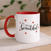 Hello Beautiful, White - Mug