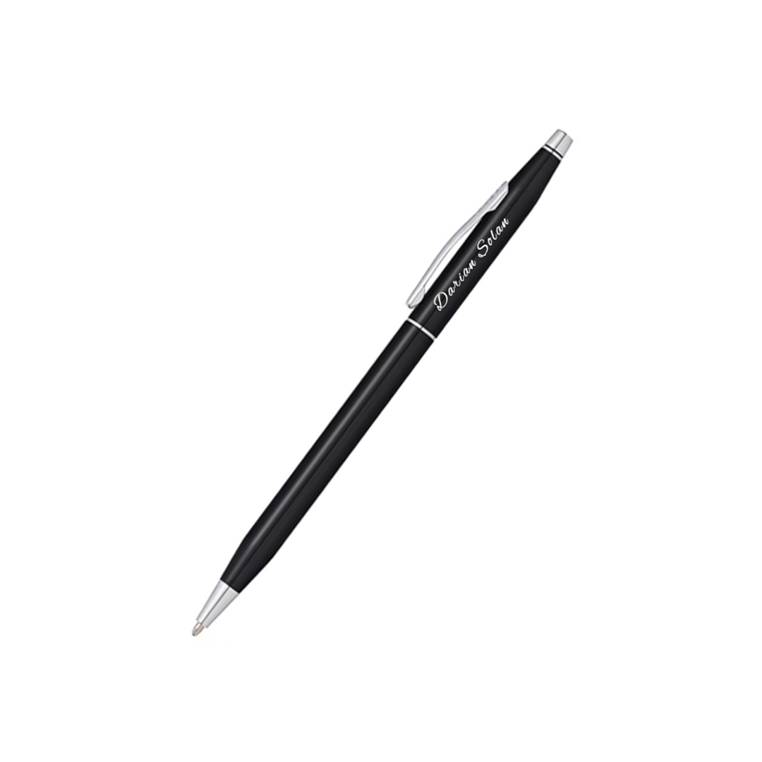 Personalised Cross Classic Century® Black Lacquer with Polished Chrome Appointments Ballpoint Pen