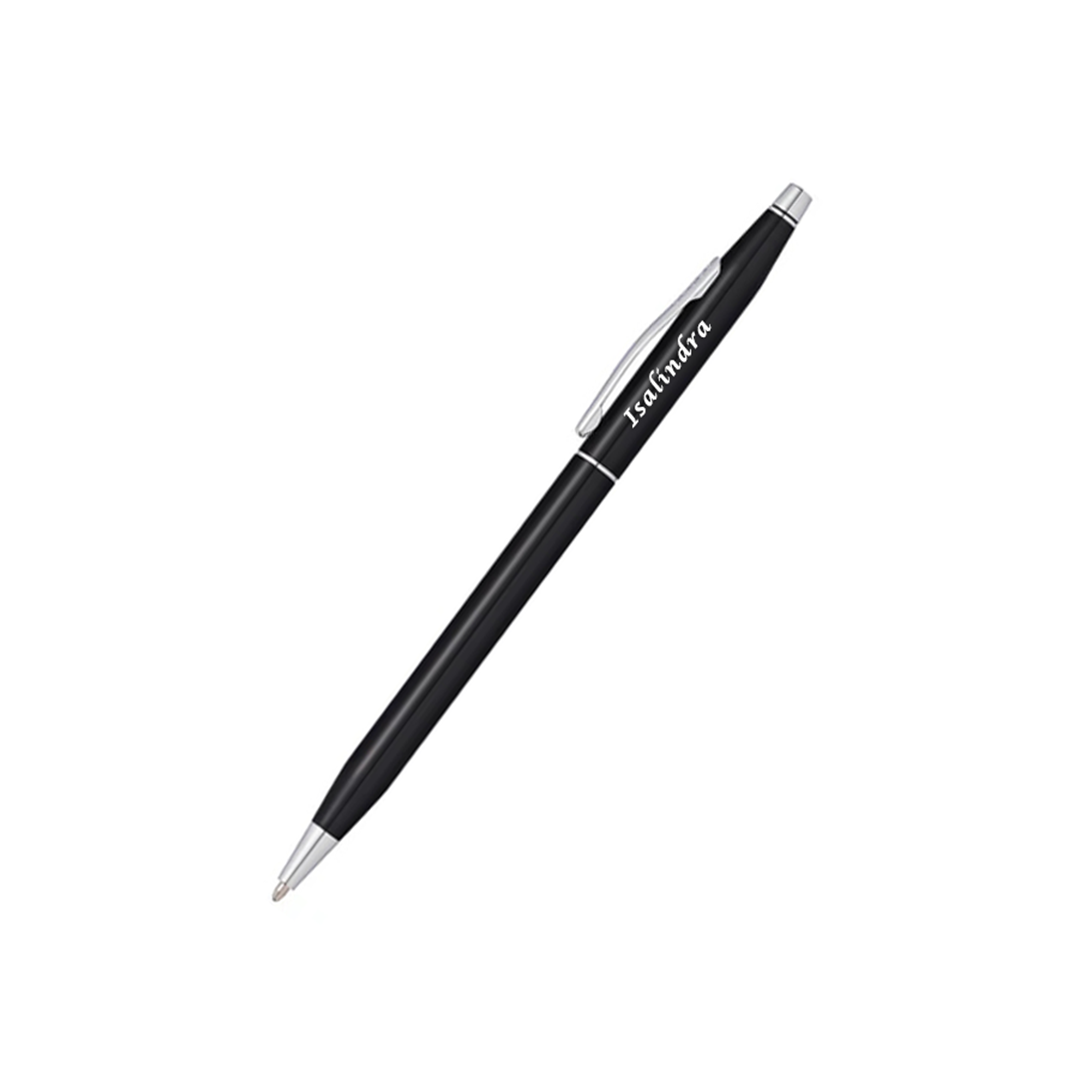 Personalised Cross Classic Century® Black Lacquer with Polished Chrome Appointments Ballpoint Pen