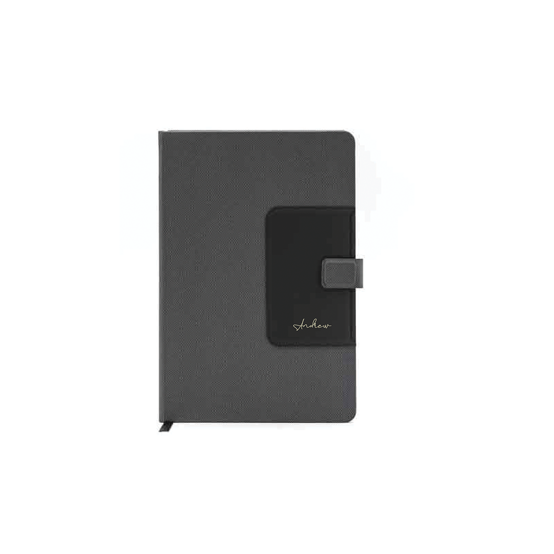 Personalised MANEZ - Santhome A5 Notebook with Phone Stand and Pen Holder