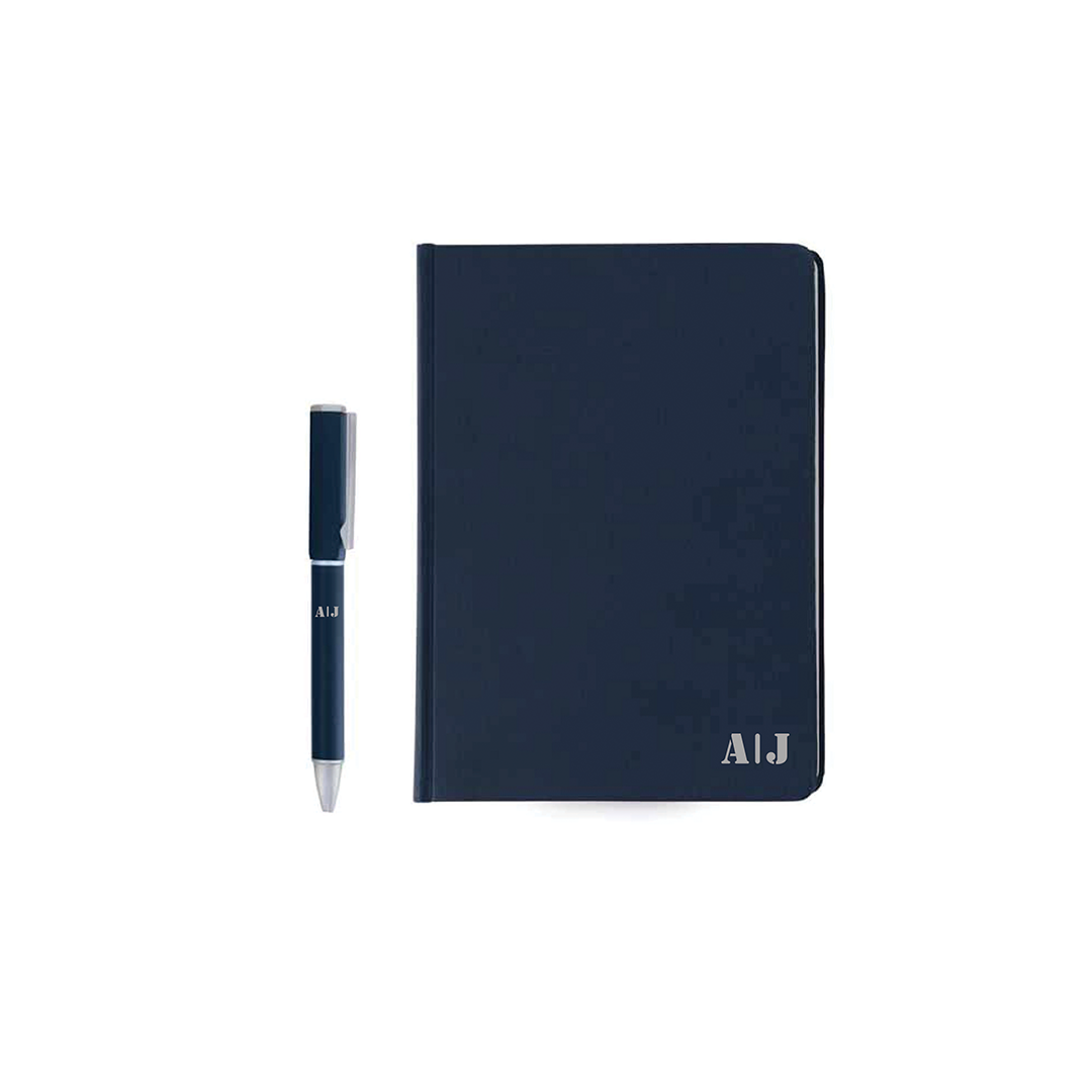 Personalised TOMAR - SANTHOME Set Of PU Thermo Notebook And Pen - Blue