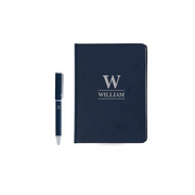 Personalised TOMAR - SANTHOME Set Of PU Thermo Notebook And Pen - Blue
