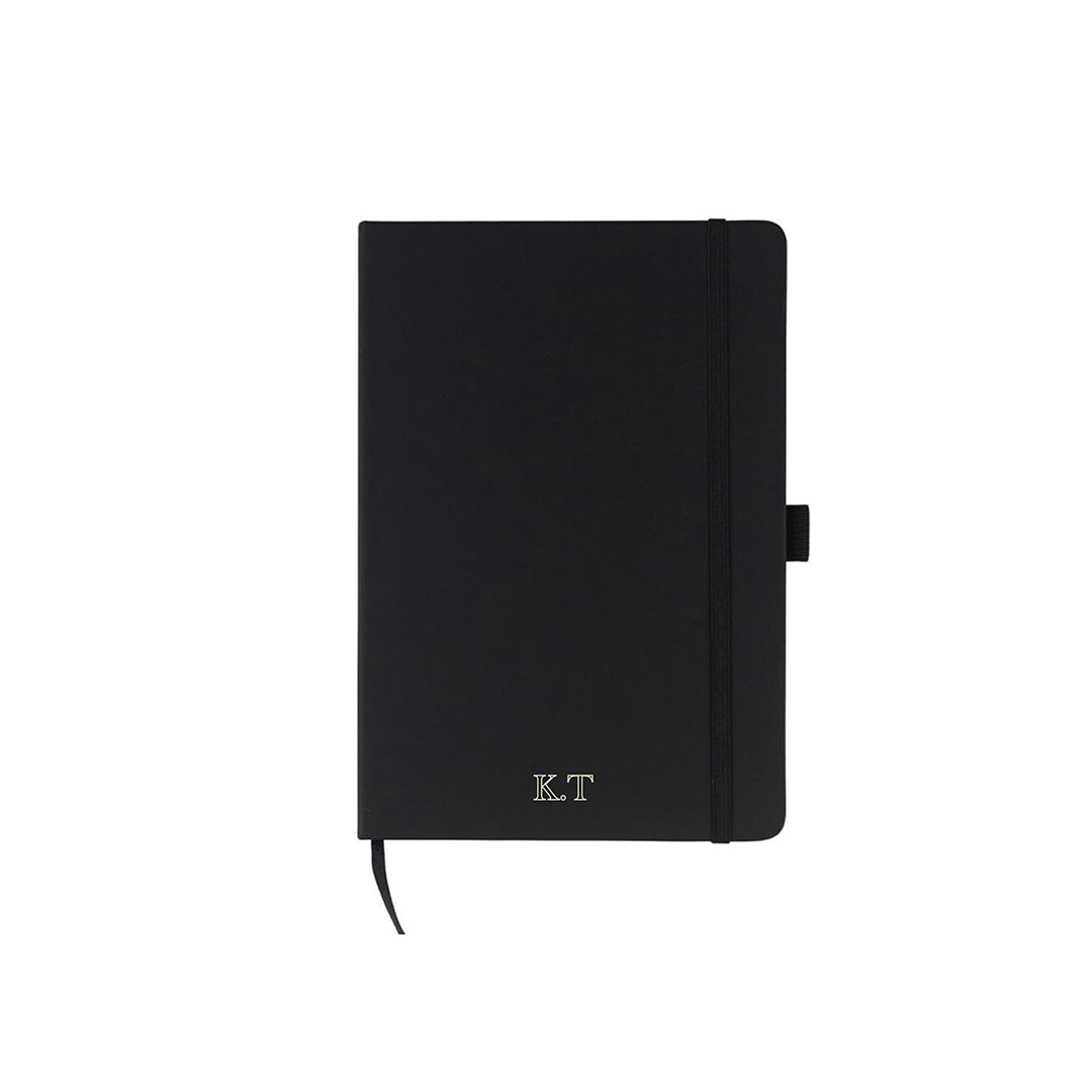 Personalised JURSI - Giftology A5 PU Notebook with Pen Loop - Black