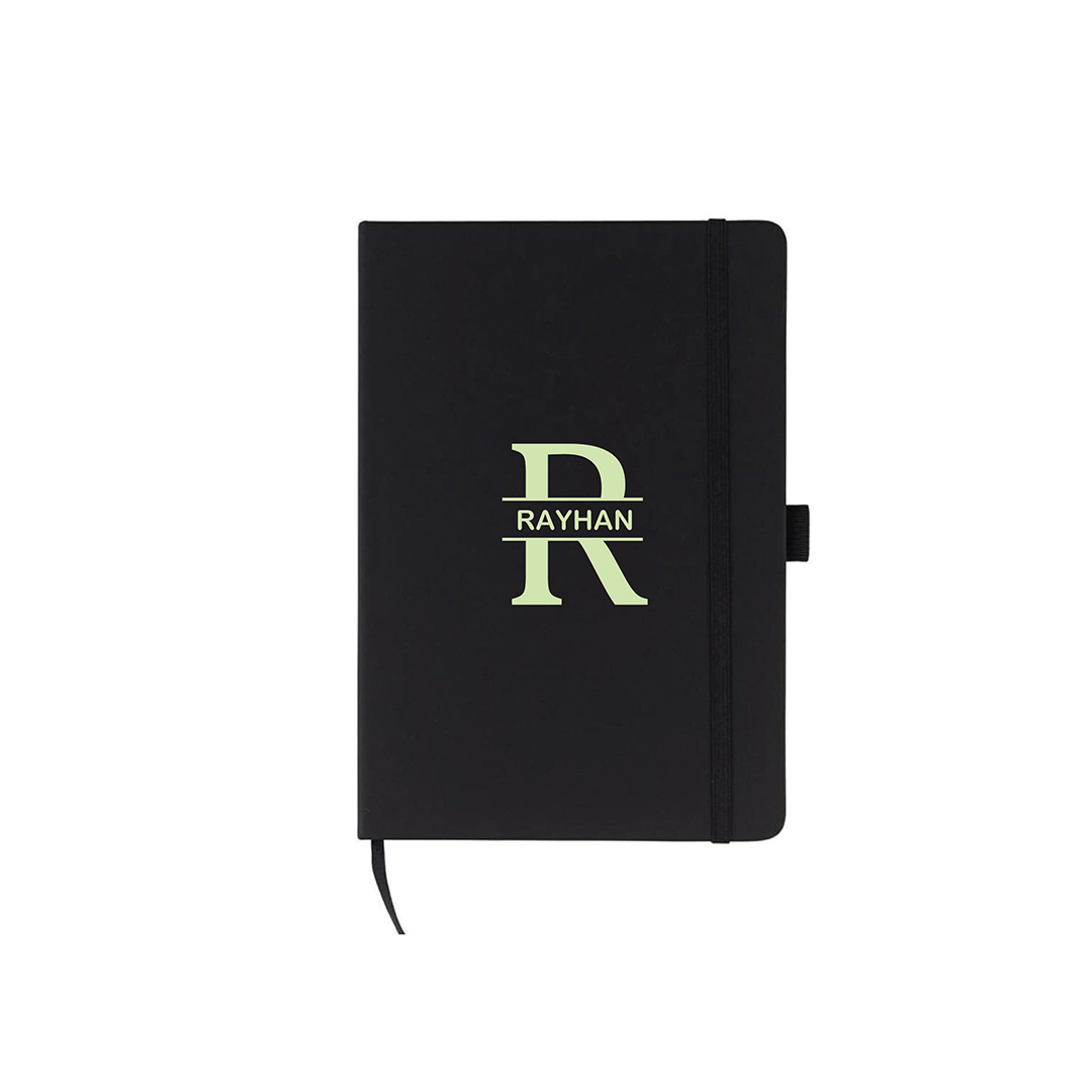 Personalised JURSI - Giftology A5 PU Notebook with Pen Loop - Black