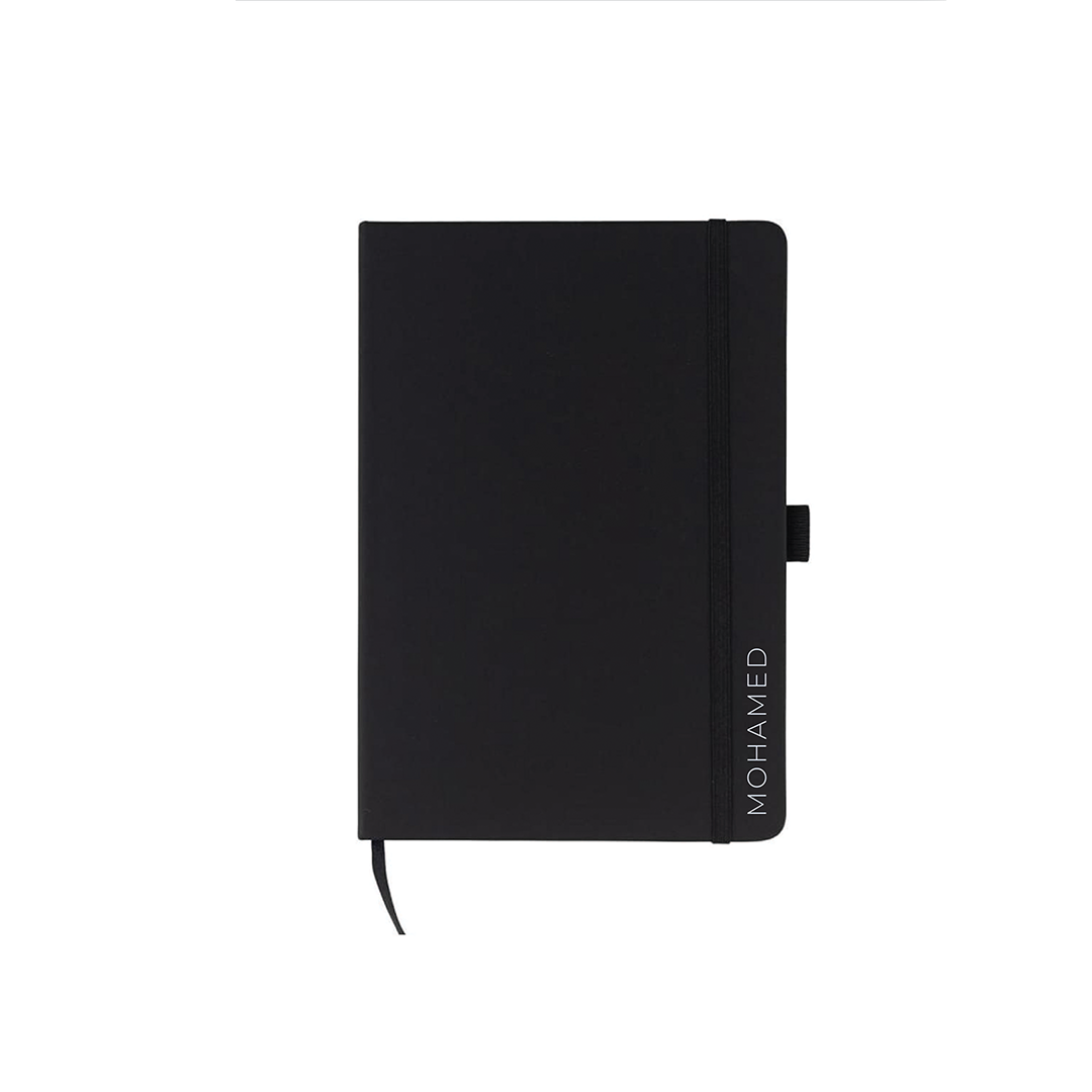 Personalised JURSI - Giftology A5 PU Notebook with Pen Loop - Black