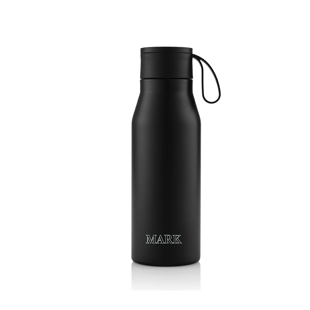 Personalised R-NEBRA - CHANGE Collection Recycled Stainless Steel Vacuum Bottle - Black