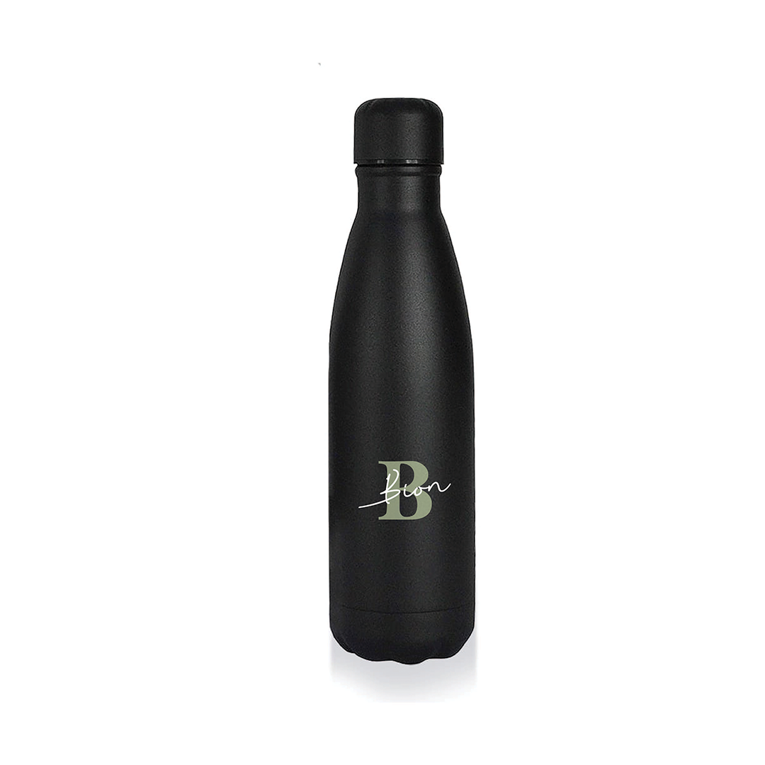 Personalised RONDA - Stone Touch Insulated Water Bottle - Black