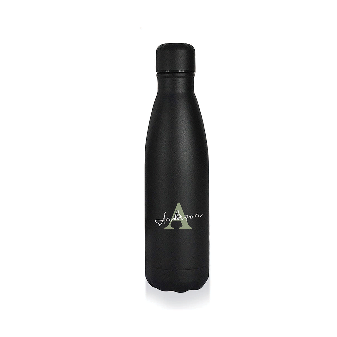 Personalised RONDA - Stone Touch Insulated Water Bottle - Black
