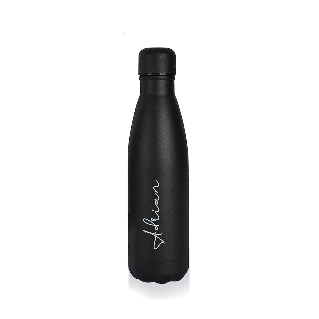 Personalised RONDA - Stone Touch Insulated Water Bottle - Black