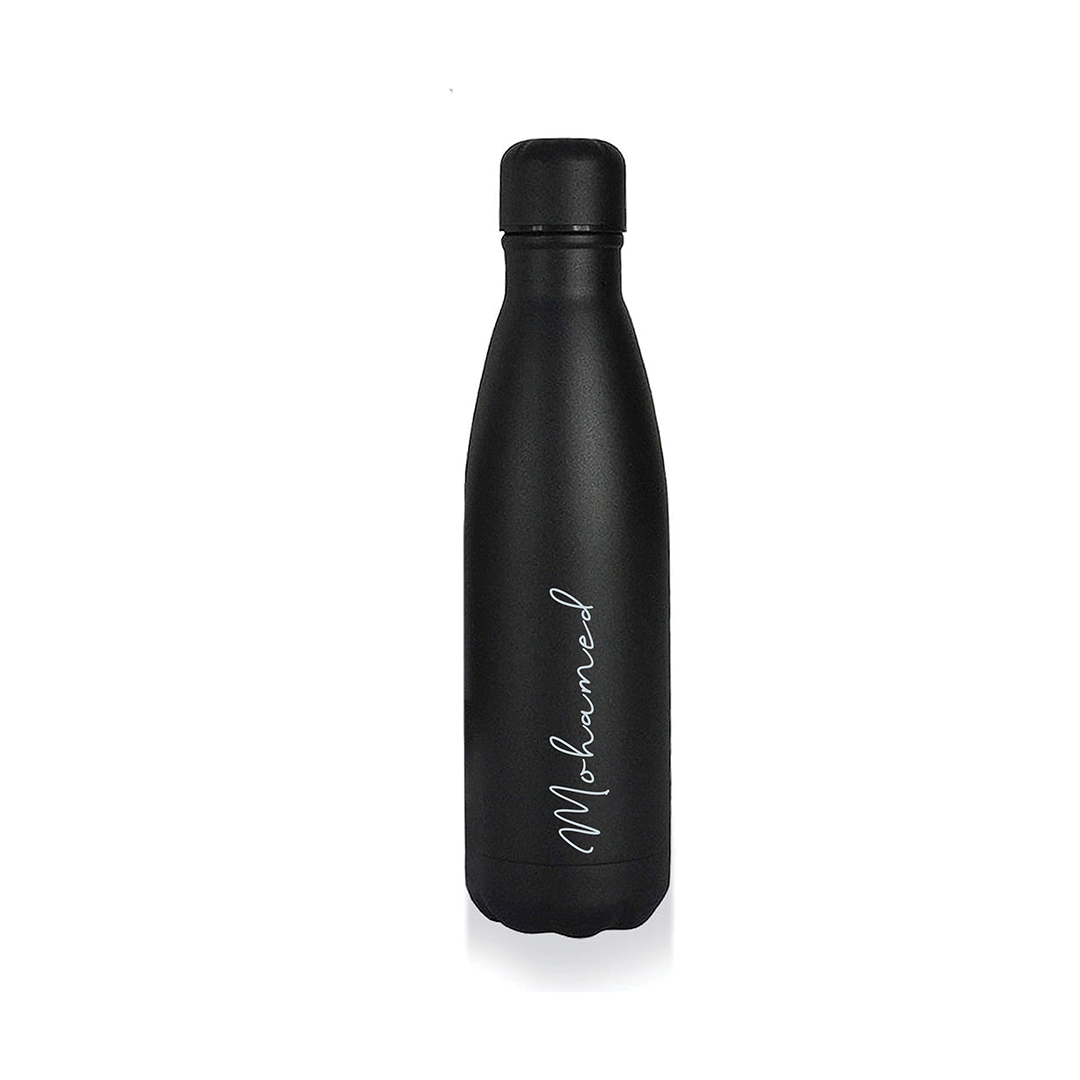 Personalised RONDA - Stone Touch Insulated Water Bottle - Black