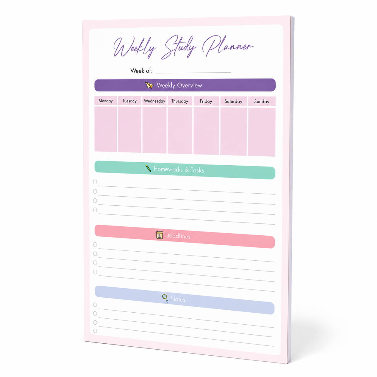 Share The Love Weekly Study Planner | 21 × 29.7 cm