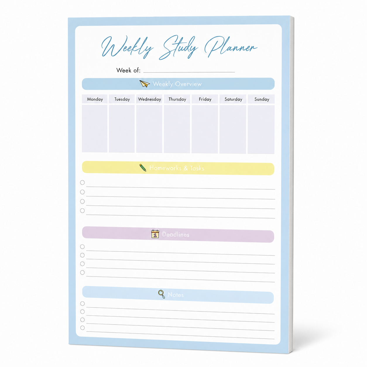 Share The Love Weekly Study Planner Pad | 21 × 29.7 cm