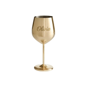Personalised Stainless Steel Wine Glass - Gold