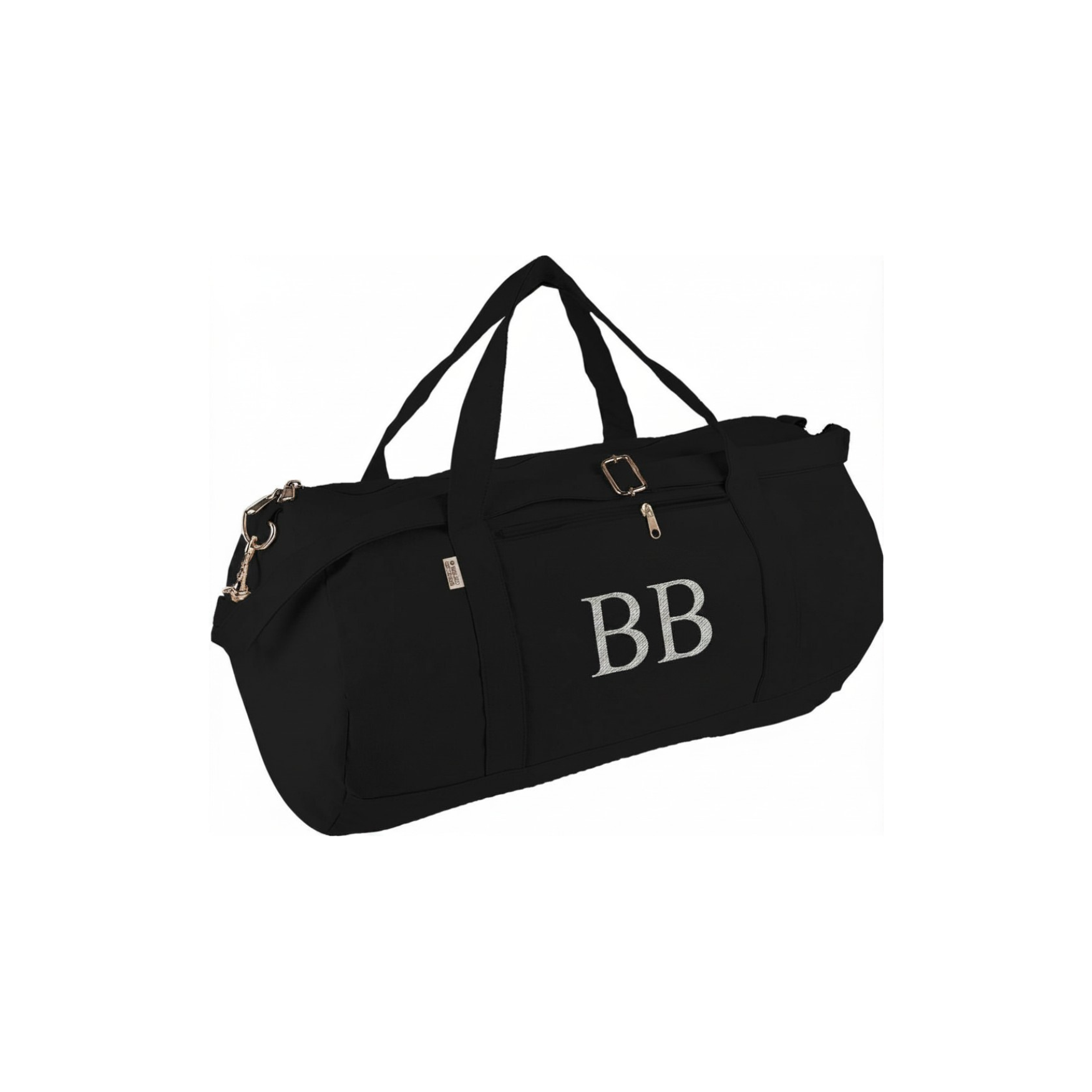 Personalised Recycled Cotton Duffle / Gym Bag - Black