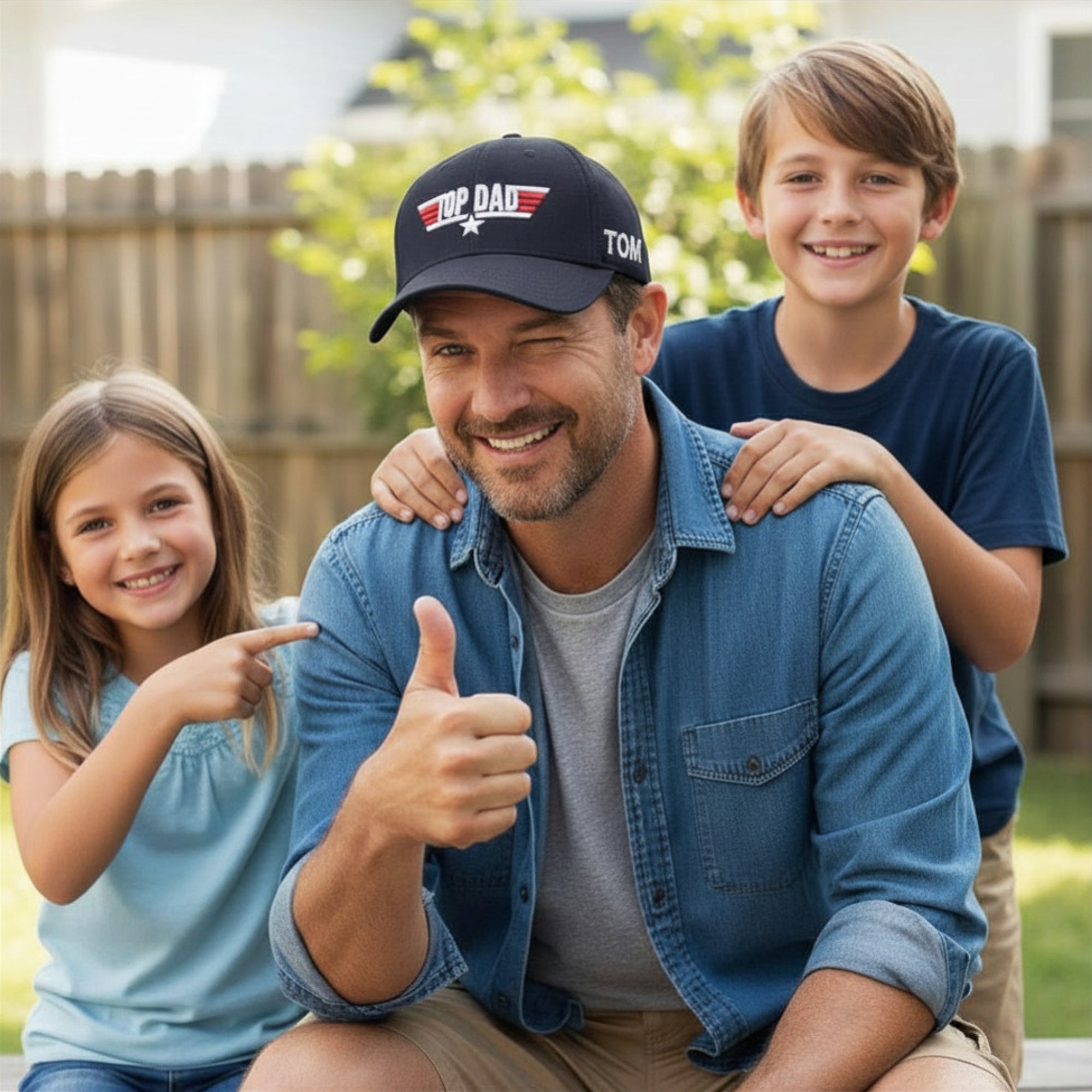 Personalised Top Dad Cap - Black