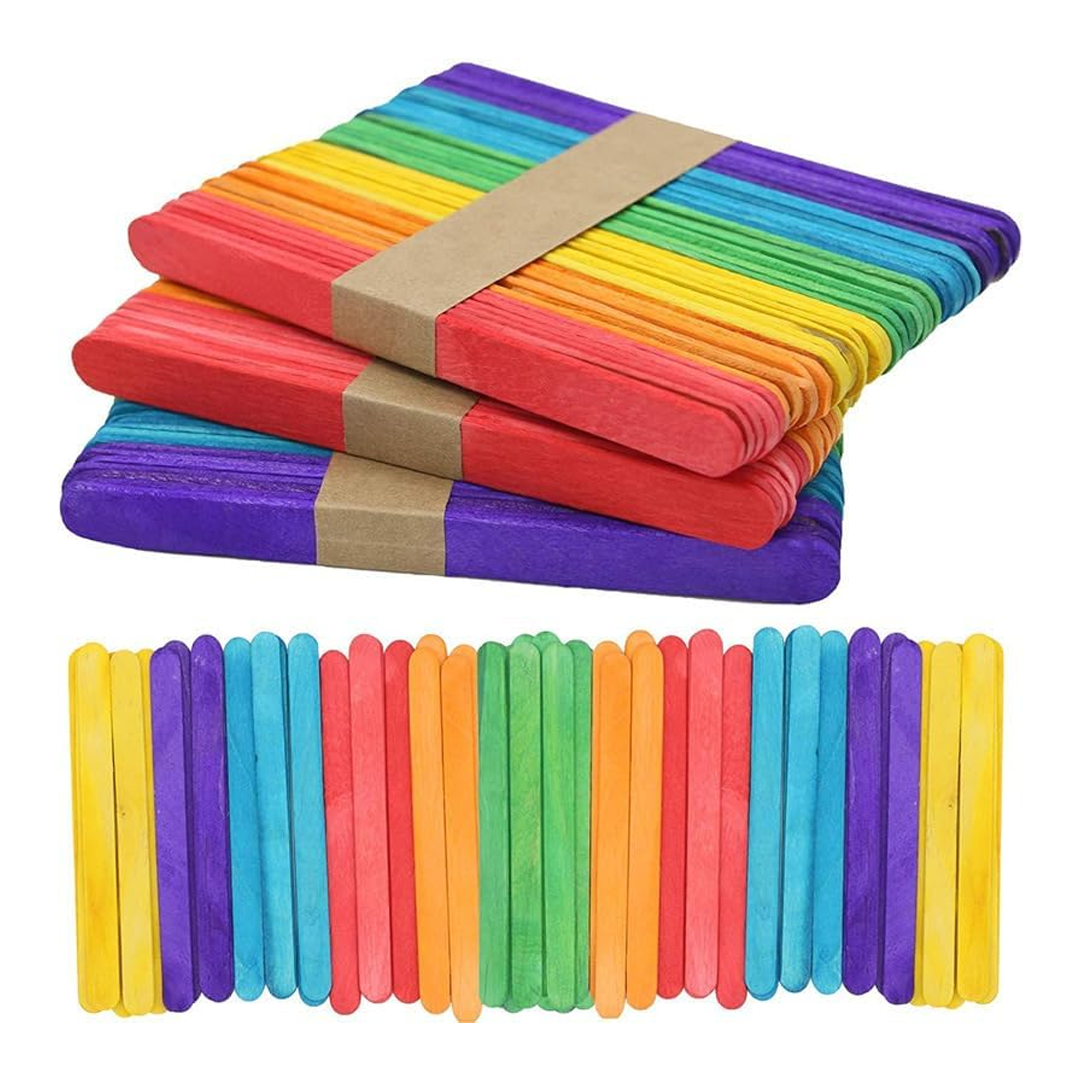 6 Inch Kraft Popsicle Sticks – Natural Wooden Craft Sticks (Eco-Friendly)