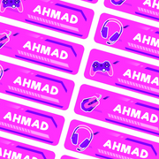 Gamer Vibes Name Stickers – Personalized Labels for School Gear