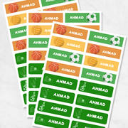 Soccer Star Name Labels – Personalized Sports Stickers for School