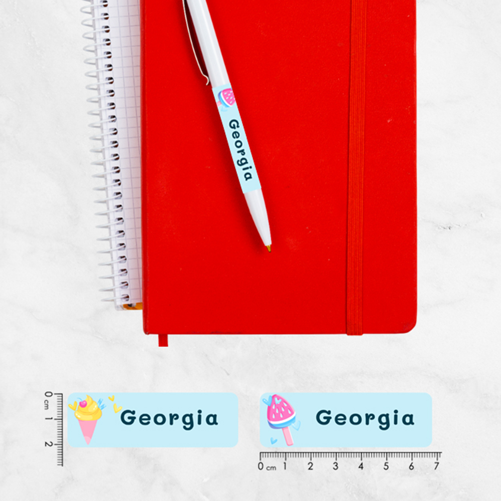 Sweet Treats Name Labels – Personalized Ice Cream Stickers for School