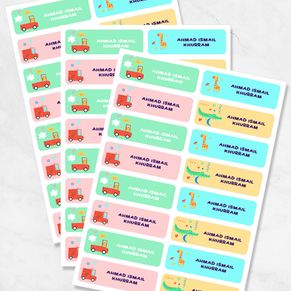 Wild Buddies Name Labels – Animal-Themed Stickers for School