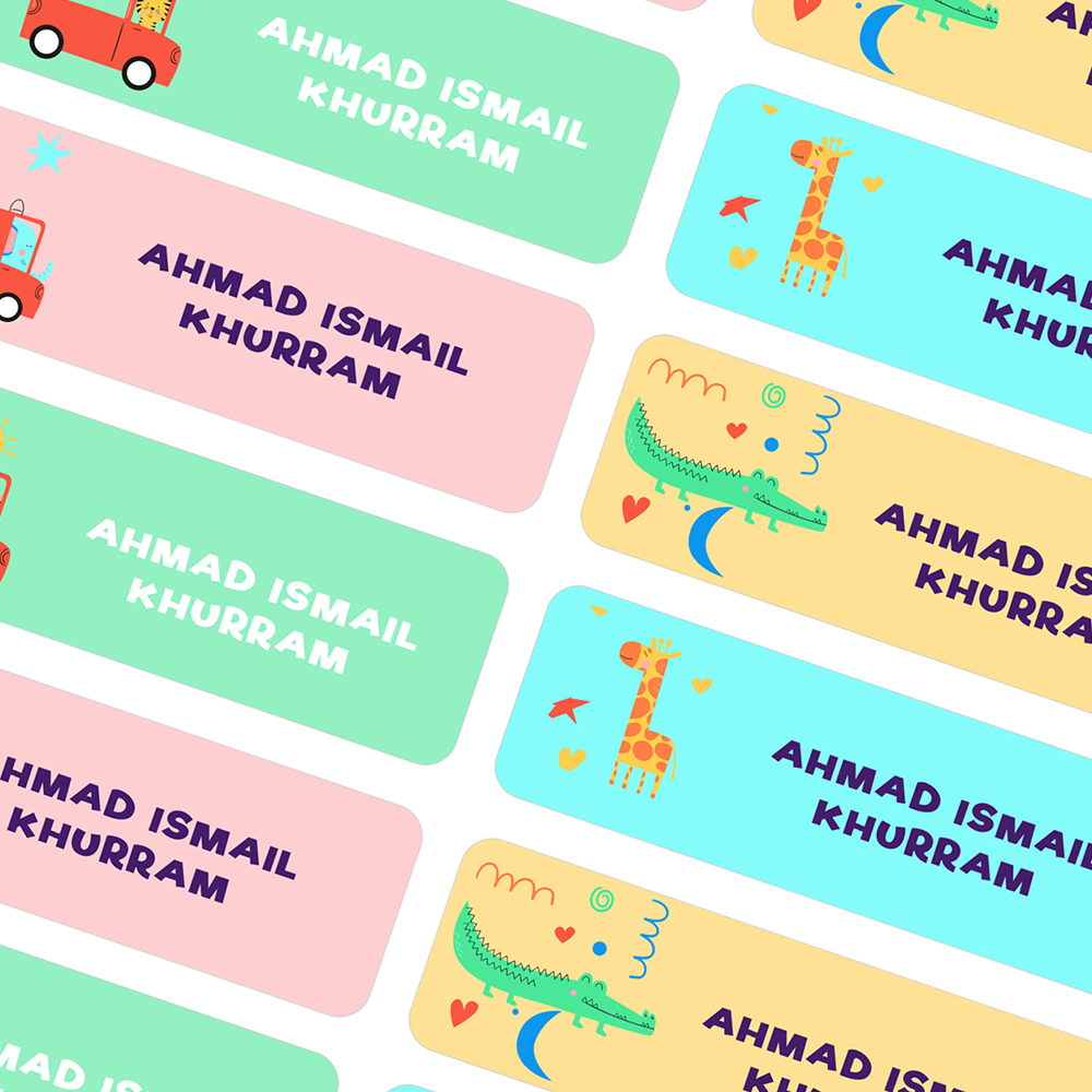 Wild Buddies Name Labels – Animal-Themed Stickers for School