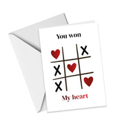 You won My heart (Tic-tac-toe)- Valentine's Day Card