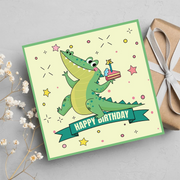 Happy Birthday Crocodile Greeting Card - Kids UV Card