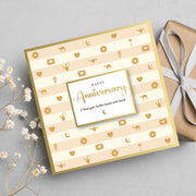 Happy Anniversary, Moon And Back Gold Foil Greeting Card